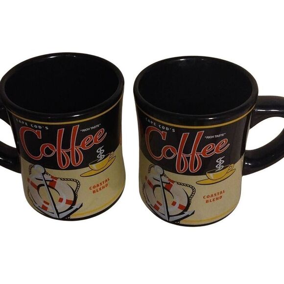 Two Rare Vintage Cuffys Cape Cod Thick Coffee Mugs - Picture 12 of 14
